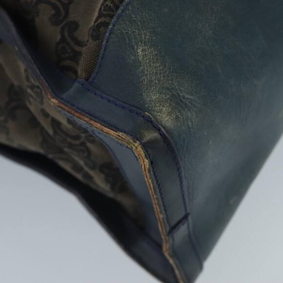 CELINE Paris Macadam Canvas Tote Bag Brown Navy Gold - Picture 10 of 16